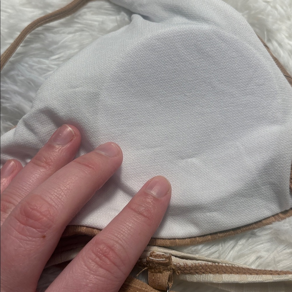 NWOT From Amazon Youth 10-11 Size Ribbed 2 Piece Cream And Light Tan Swim Set - Picture 8 of 13